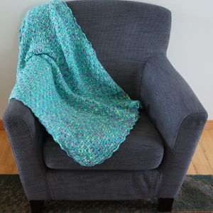 Crochet Baby Blanket - Teal, Pink, Purple and Yellow